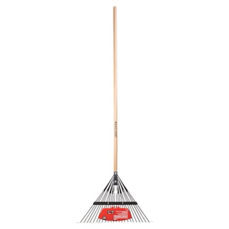 craftsman 24-in steel leaf rake with wood handle