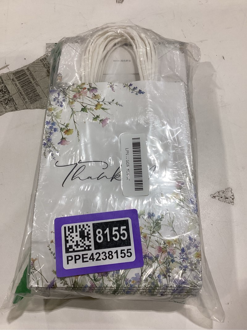 Condition photo showing Good Condition for QIELSER 30 Pcs Thank You Gift Bags with Tissue Paper Watercolor Wildflowers Design Thank You Bags wi