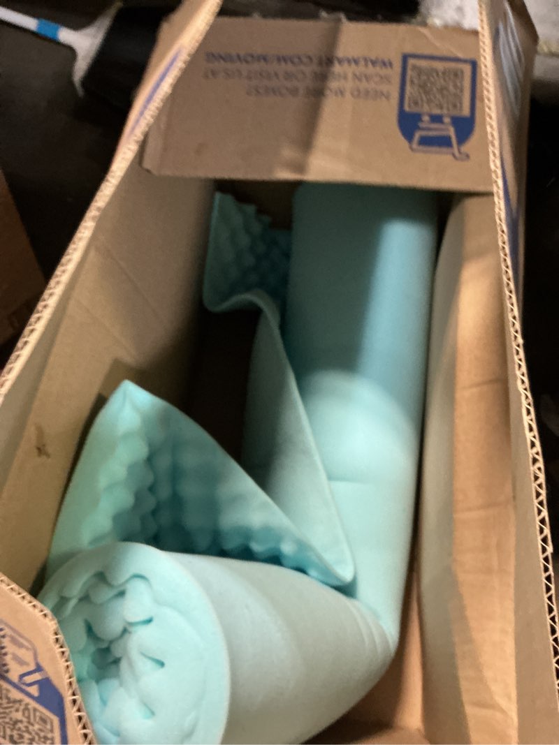 Condition photo showing As Is for 2 Inch Mattress Topper, Twin XL Size Memory Foam Mattress Topper with Cooling Gel, Egg Crate Mattresses Top, Plush Feel, Breathable, Pressure Relief for Bedroom, Twin XL Blue Twin XL/2 Inch
