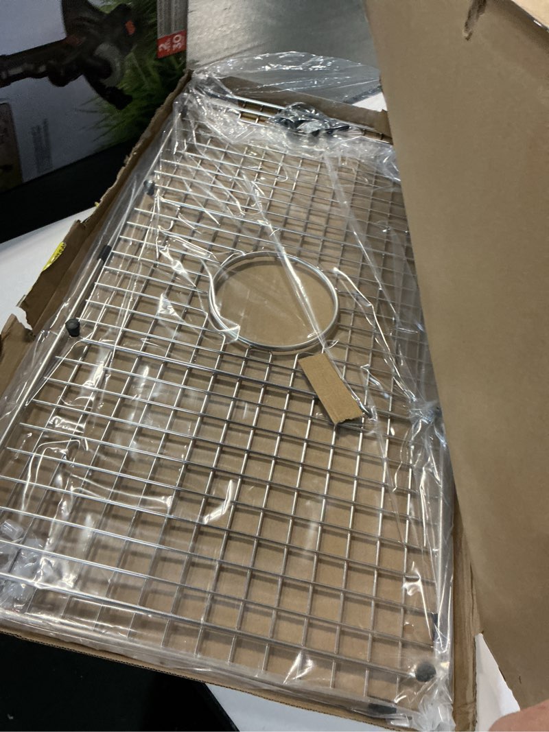 Condition photo showing Good Condition for Serene Valley Sink Bottom Grid 27-9/16" X 14-7/16", Centered Drain with Corner Radius 3/8", Sink Protector SVH2815C