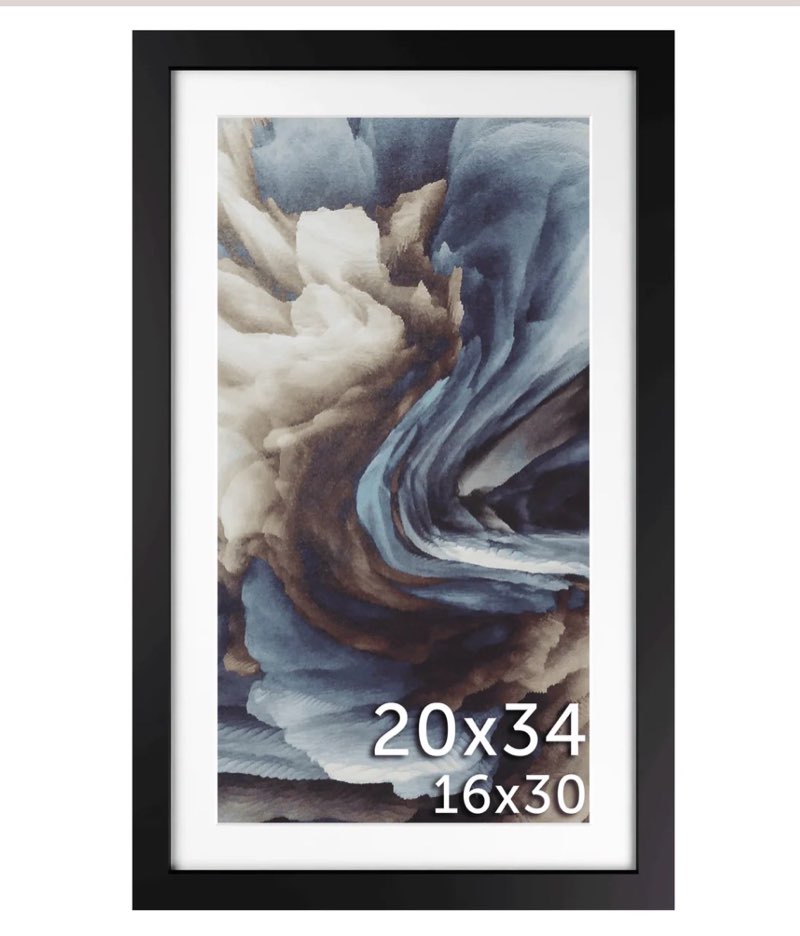  Frame Amo 20x34 Black Sol... Gallery Grade & Acid-Free New