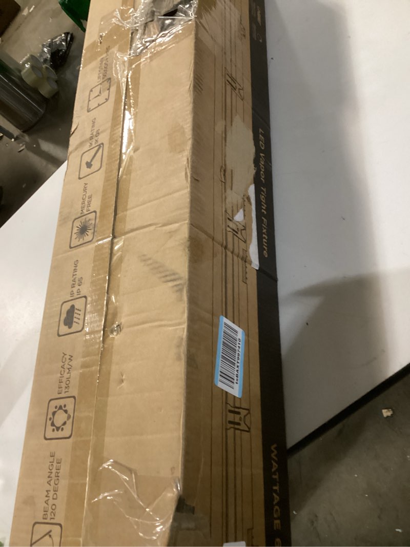 Condition photo showing New/Like New for 4FT LED Vapor Tight Light, 60W 7800 Lumens Vapor Proof Light Fixture(120W Eq.) 5000K Outdoor Shop Lights 0-10V Dimmable 100-277VAC, IP65 LED Lighting for Cold Storage Car Parking Warehouse-4PACK