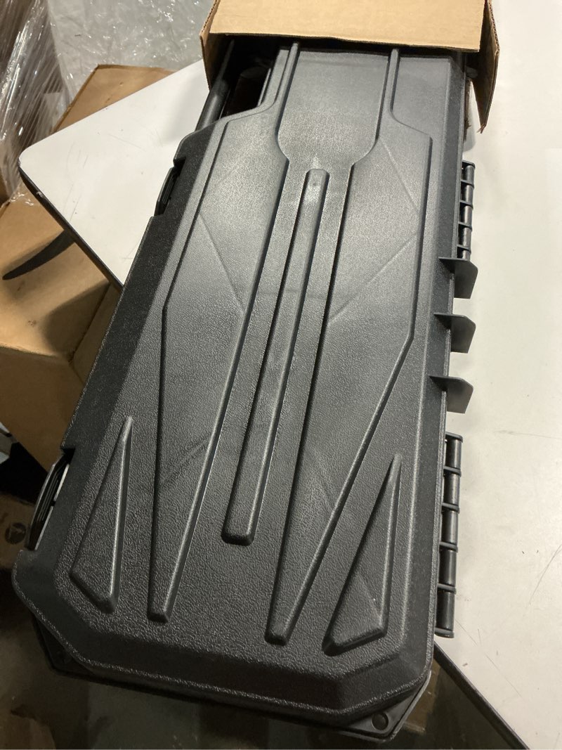 Condition photo showing Good Condition for condition 1 42” economy single scope hard gun carrying case model 210 with foam, long storage case, lockable tsa friendly, water resistant, made in usa, 42.03"x10.50"x3.81" black