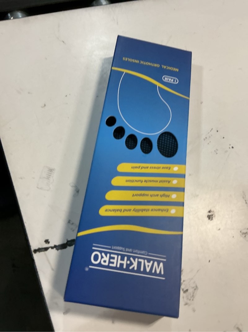 Condition photo showing New/Like New for Arch Support Inserts for Men Women - Plantar Fasciitis High Arch Support Insoles, Orthotics Shoe Inserts for Flat Feet, Foot Pain Relief Shock Absorption and Cushioning (Mens 14-14 1/2) Blue Mens 14 - 14 1/2