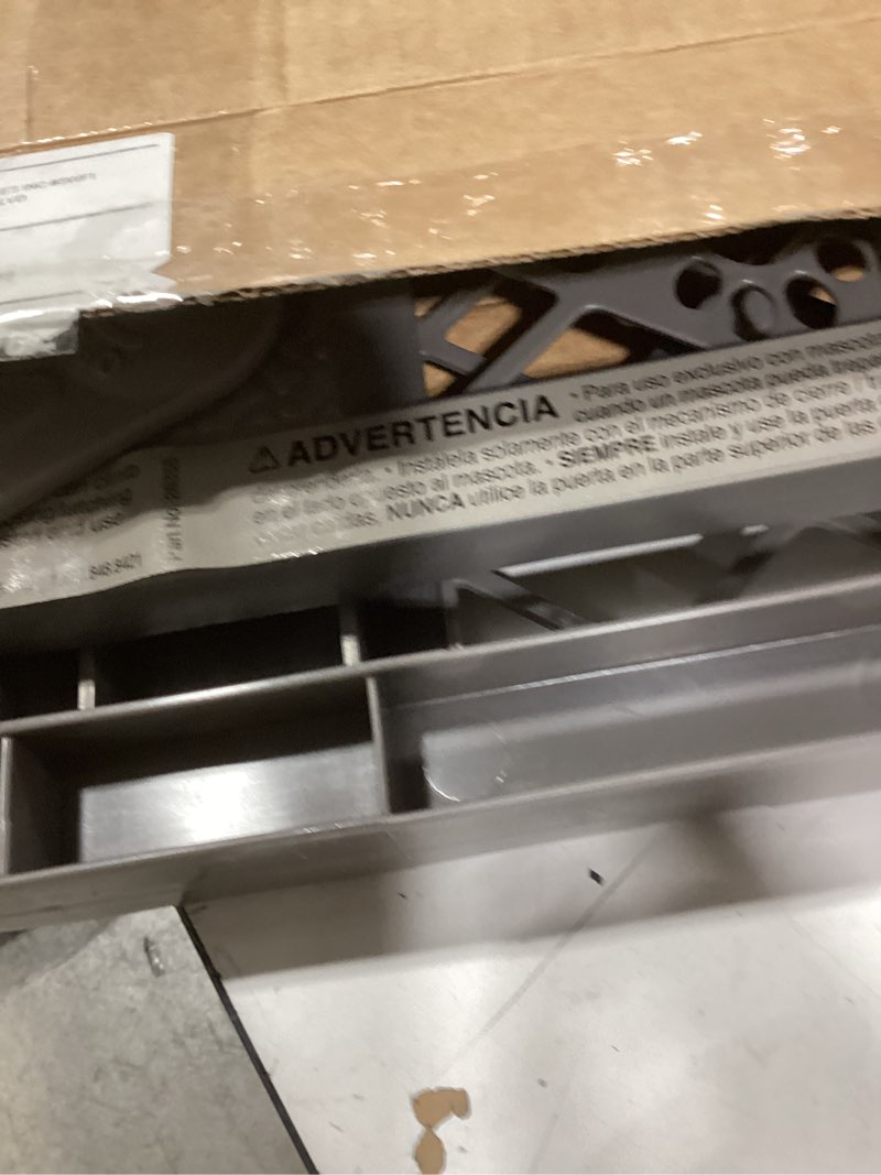 Condition photo showing New/Like New for mypet north states paws portable pet gate: 26-40" wide. pressure mount. no tools needed. made in usa, 23" tall, expandable, durable dog gates for doorways, fieldstone gray