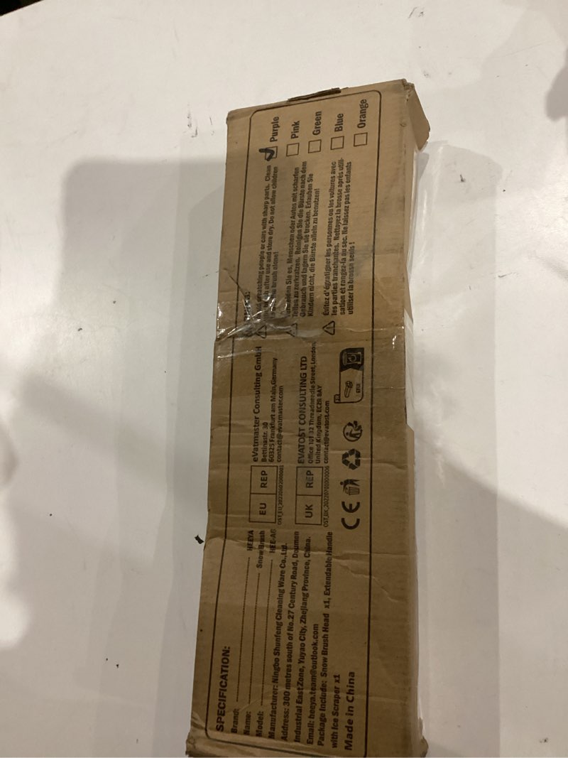 Condition photo showing New/Like New for HEEYA Ice Scraper with 12.6 Inch Large Brush Head, Extendable Ice Scraper and Snow Brush for Car Windshield Window, Portable Car Scraper Snow Brush for SUV Truck Automobile Vehicle - Purple Purple 33 Inch