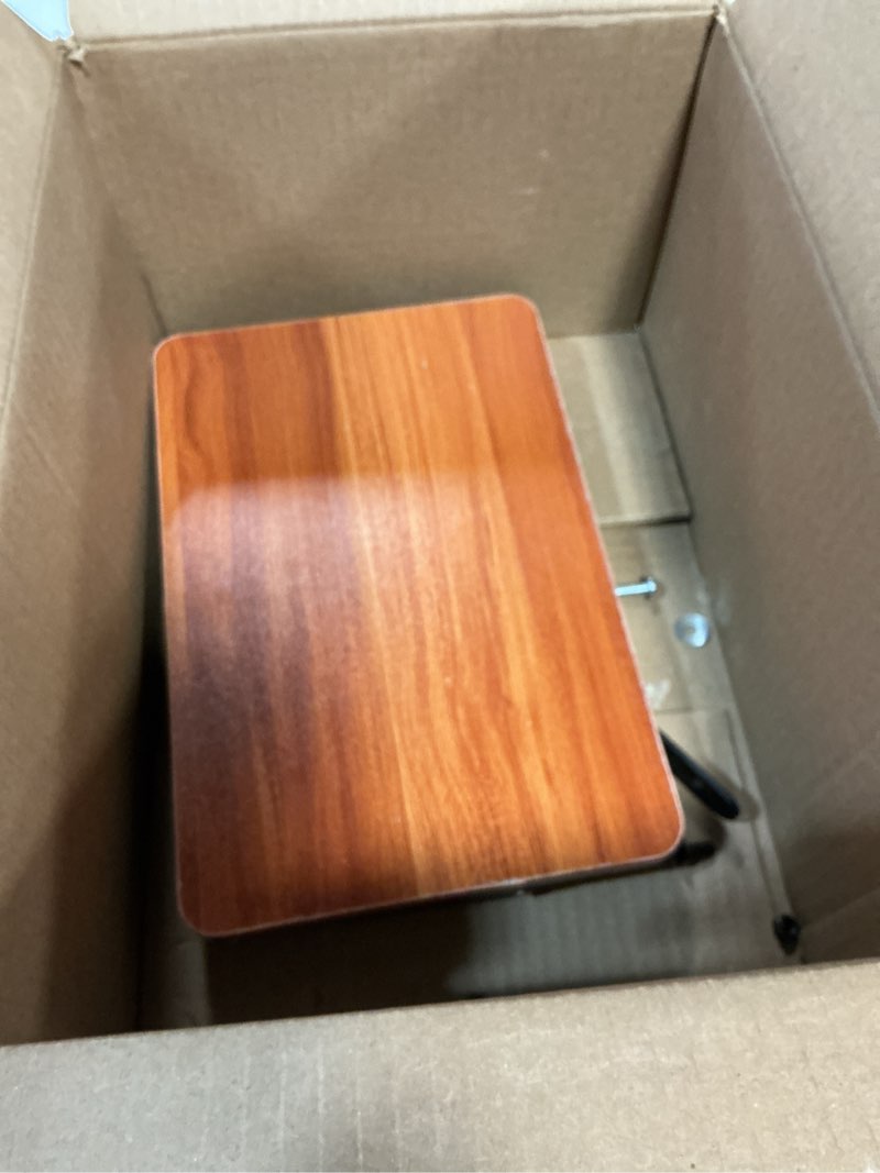 Condition photo showing As Is for HomeBeyond Foldable Wooden Bedside Shelf, Simple Night Stand & Side Organizer for Phone, Tablet, Water Cup, Books – No-Hole Bedside Caddy for Easy Storage