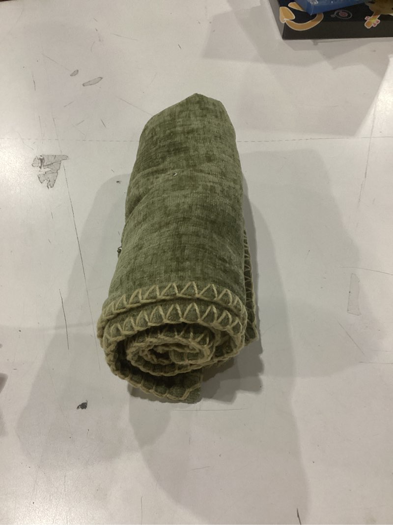 Condition photo showing New/Like New for MIULEE Pack of 2 Couch Throw Pillow Covers 16x16 Inch Sage Green Farmhouse Decorative Pillow Covers with Stitched Edge Soft Chenille Solid Dyed Spring Pillow Covers for Sofa Bed Living Room 16" x 16" (Pack of 2) Sage Green