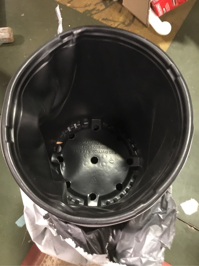 Condition photo showing As Is for 1.5 Gallon Black Nursery Pot Plastic Planters for Outdoor Indoor Plants Gardening Flower Pots 20-Pack 7.5 in Pot Liners with Drainage Holes