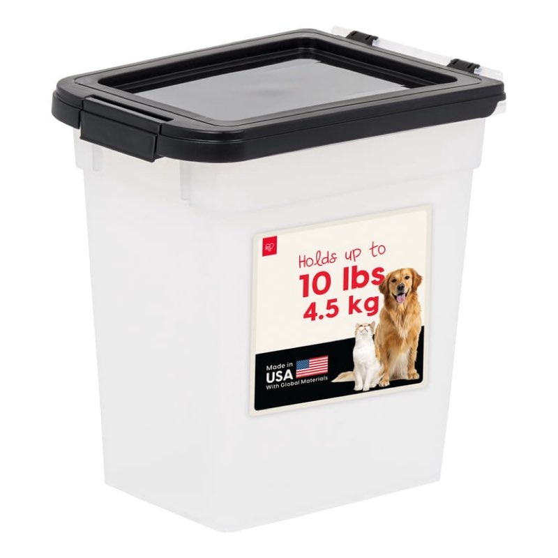 IRIS 10 Lbs. Airtight Pet Food Container | Dog & Cat Food Storage Bin | Treat Box