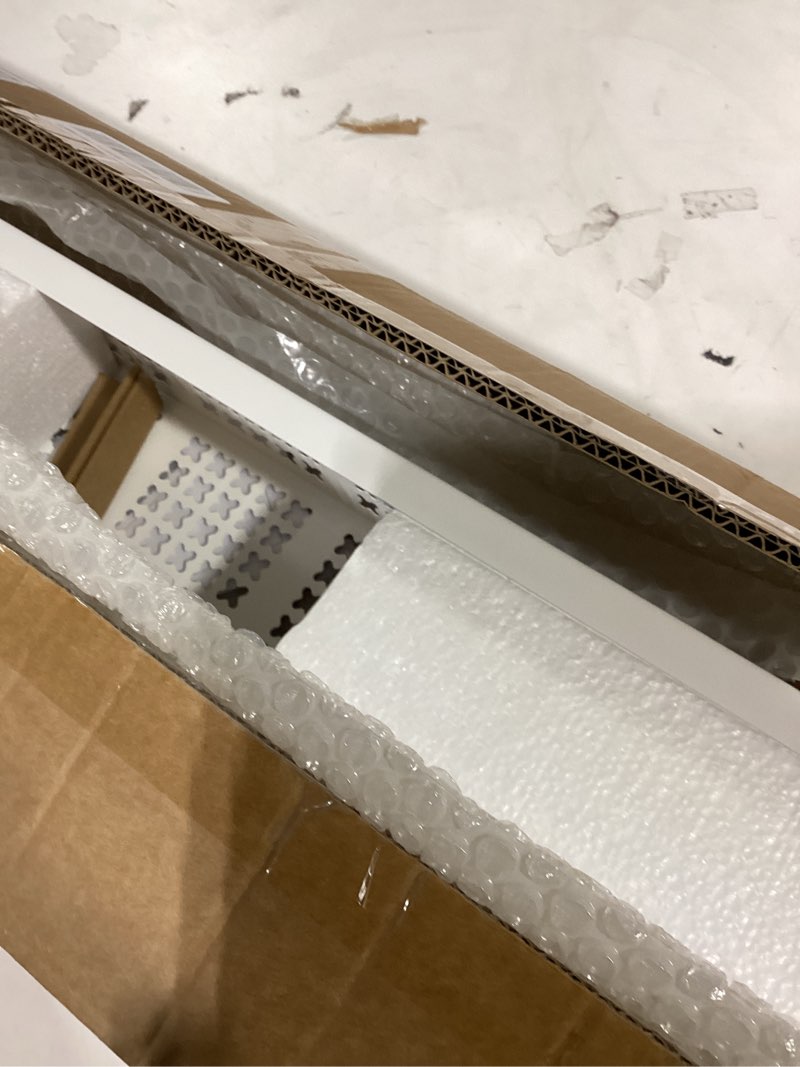 Condition photo showing New/Like New for 4 FT Baseboard Heater Covers - Ventilated Metal radiator cover with Endcaps, Decorative Baseboard Radiator Cover for Home Remodeling, 48 Inches, White Four-leaves