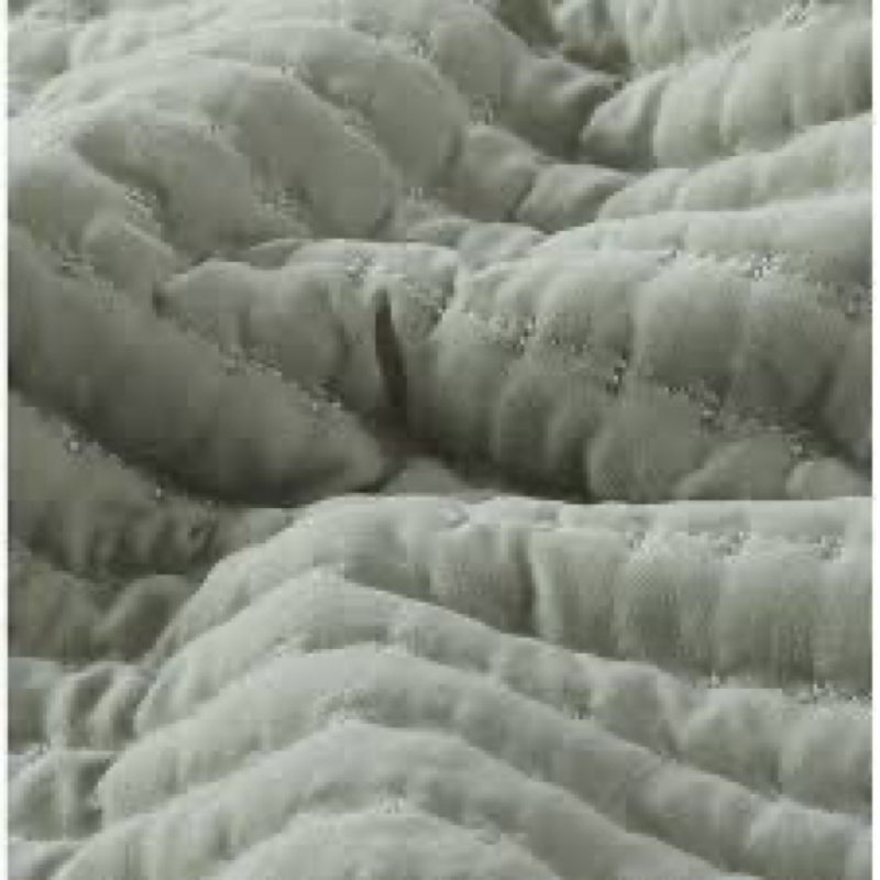 Quince sage green channel stitch linen cotton quilt