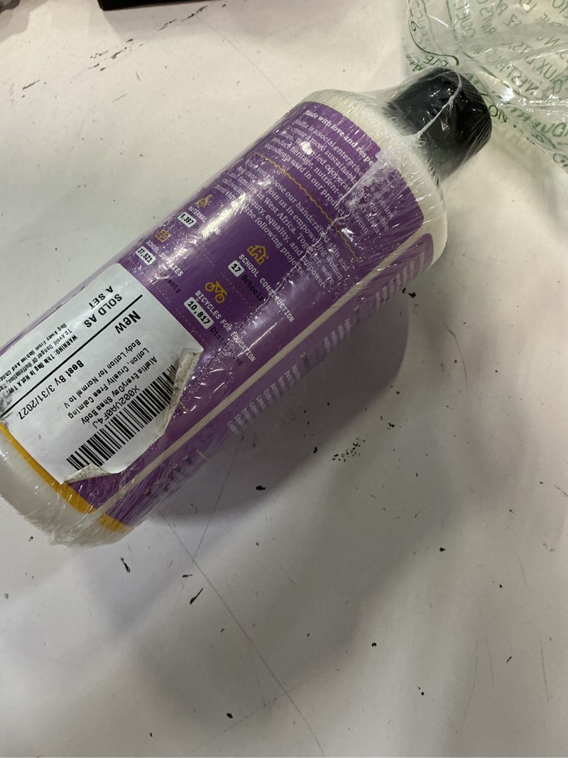 Condition photo showing New/Like New for alaffia everyday shea body lotion, cruelty free calming body lotion for normal to very dry skin. made with fair trade shea butter and neem. no parabens, vegan, lavender fl 16 oz lavender 16 fl oz (pack of 1)