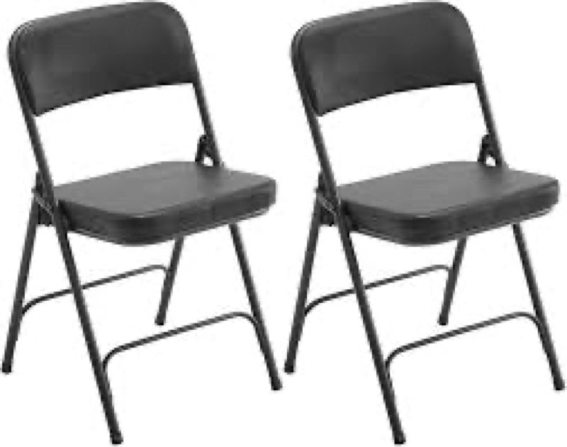 2 Pack Folding Chairs with Thick Padded Seat,Heavy Duty Steel Frame Foldable Dining Chairs with Soft Cushion Set of 2,Portable Indoor Outdoor for Home Kitchen,Office,Events,Wedding(White)