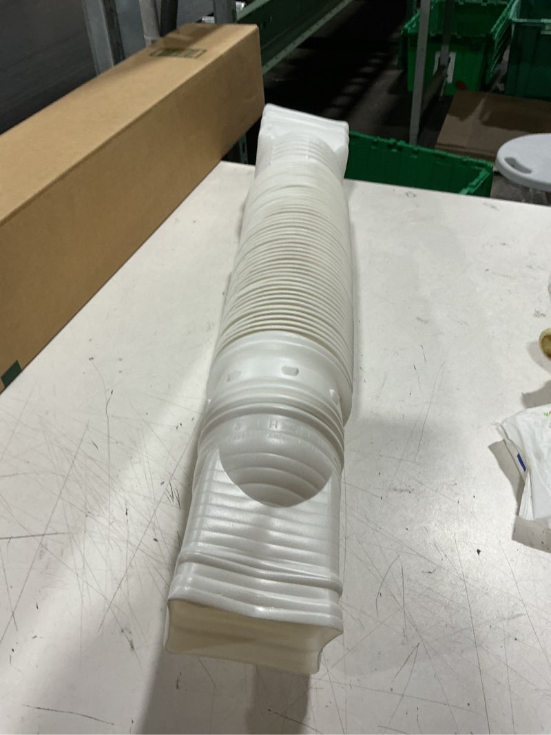 Condition photo showing As Is for amerimax flex-a-spout downspout extension - durable vinyl, white- 1 piece