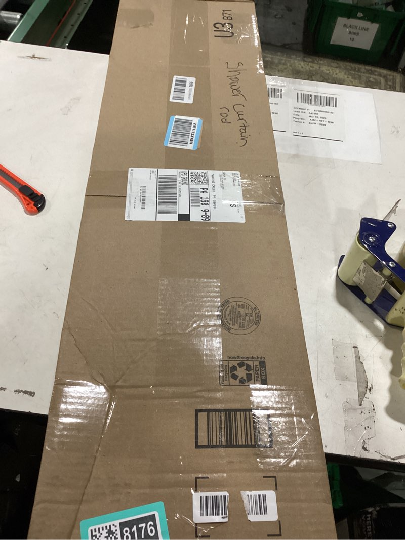 Condition photo showing New/Like New for Moen Curved Adjustable Spring Tension No Drill Shower Curtain Rod for Bathroom, Chrome Finish, CSR2172CH Chrome Curtain Rod