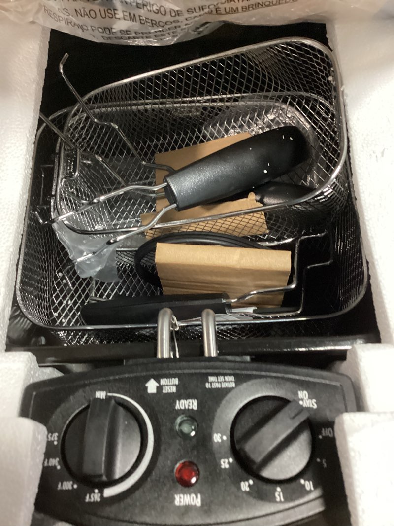Condition photo showing As Is for Hamilton Beach - Professional 12 Cup Deep Fryer with 3 Baskets - Silver/Black