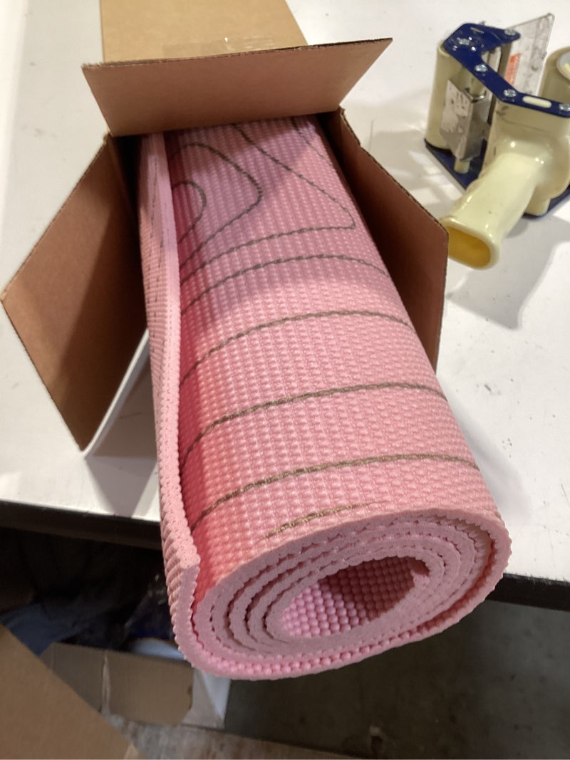 Condition photo showing Good Condition for gaiam yoga mat - premium 6mm print extra thick non slip exercise & fitness mat for all types of yoga, pilates & floor workouts (68"l x 24"w x 6mm thick) topo sherbet