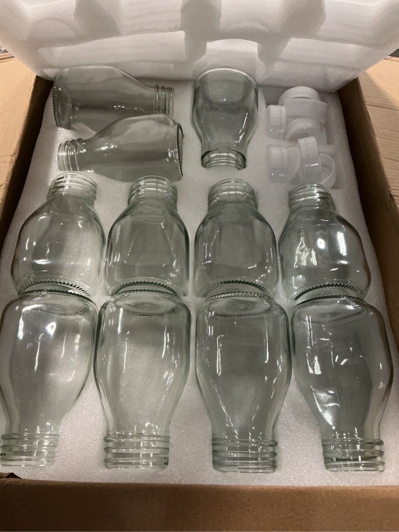 Condition photo showing Good Condition for Accguan Reusable Glass Bottles with Lids,11oz, Suitable for Milk, Juice, Beverage, Party, Weddings, Shower Supplies and Gifts(22 pcs)