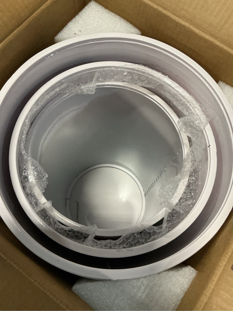 Condition photo showing Good Condition for haisiwlkj 3pcs cylinder pedestal stands for parties, white metal round cylinder plinths dessert table display pillars for birthday wedding bridal baby shower party decorations(small)