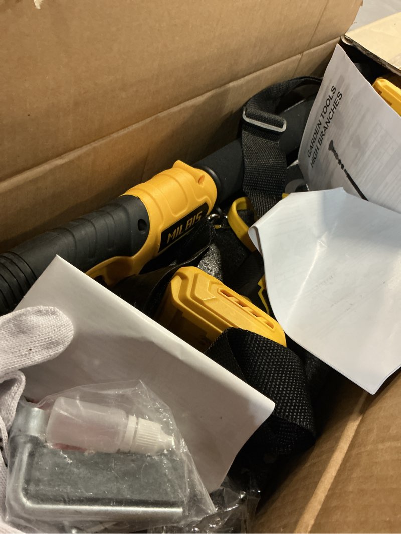 Condition photo showing As Is for 4-in-1 Cordless Pole Saw & Electric Pruning Shears for DeWalt 20V Battery, 8 Inch Brushless Mini Chainsaw with Extension Pole, 15 Ft Reach, Auto Oiling, for Tree Trimmer Branch Cutter(NO Battery)