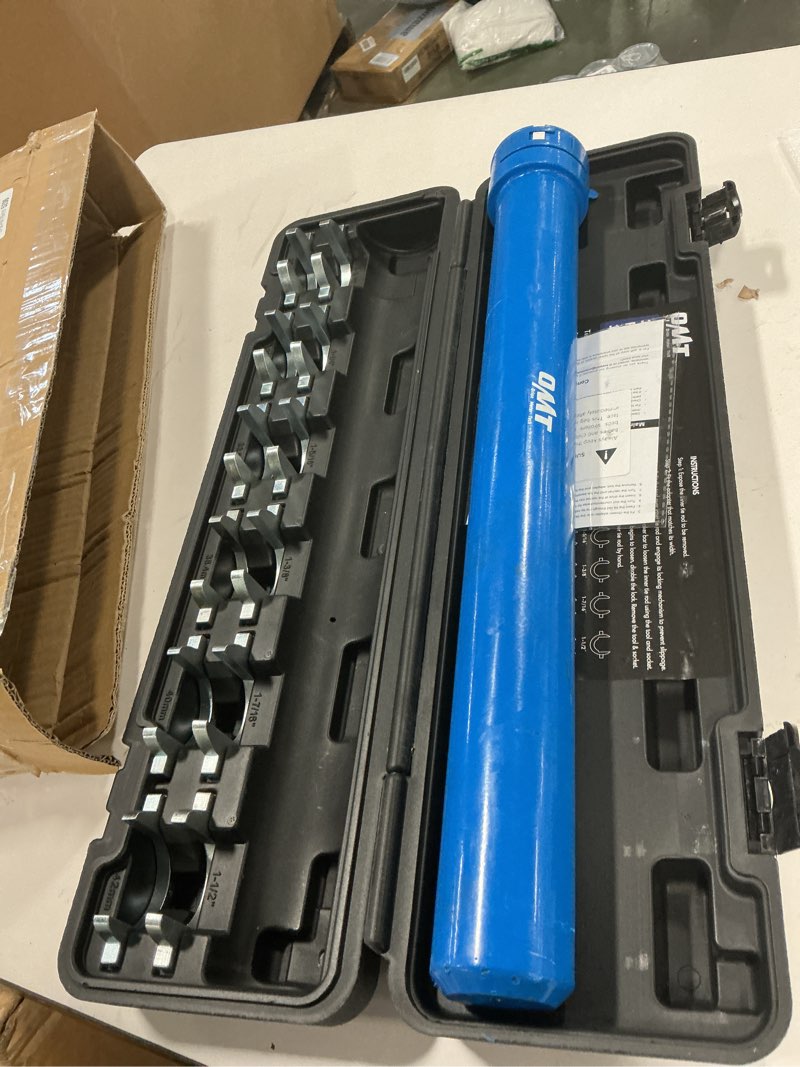 Condition photo showing As Is for Orion Motor Tech Inner Tie Rod Removal Tool Kit, Inner Tie Rod Tool for Tie Rod Removal and Installation, Master Inner Tie Rod Tool Set with 12 Crowfoot Adapters 1/2 Inch Drive Tube Blue