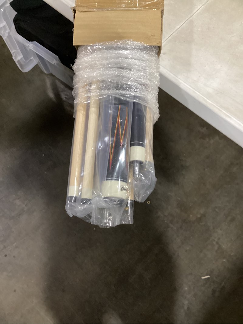 Condition photo showing New/Like New for 58" Pool Cue Sticks Set of 4, Maple Shaft 13mm Tip, Decals Pattern Butt with Nylon Wrap