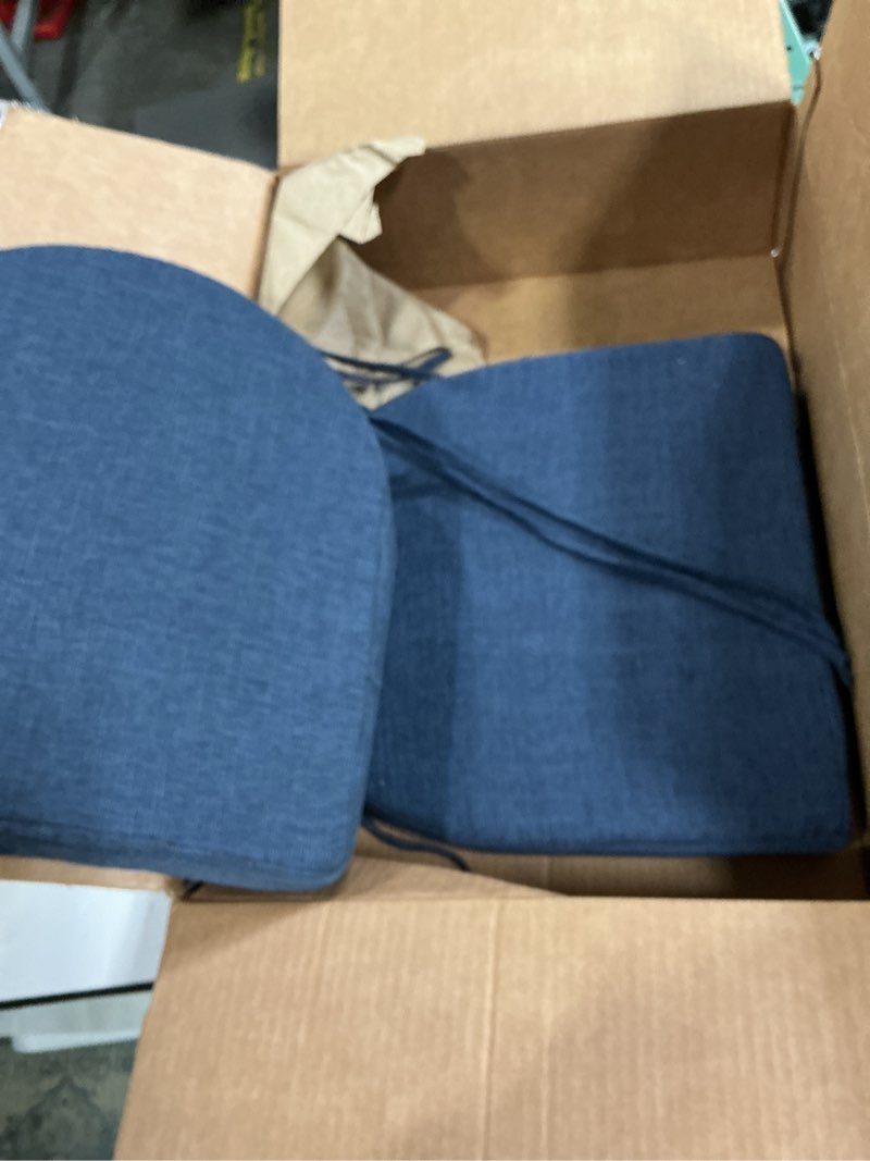 Condition photo showing Good Condition for ipynbap chair cushions for dining chairs with ties and removable cover, dining kitchen chair pads with non-slip bottom, high-resilience indoor seat cushions, 16'' x 16'' x 2'', set of 2, navy 2 count(pack of 1) navy