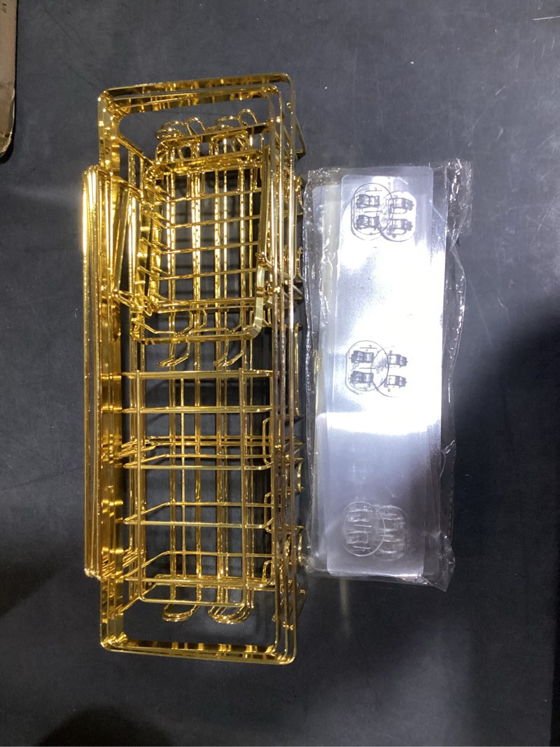 Condition photo showing New/Like New for Veken Adhesive Shower Caddy 6-Pack,Gifts for Women Mom,Heavy Weight Bearing,Large Wall Mounted Bathroom Shelves Rack,Organizer Storage Accessories with Soap Dish&Toothbrush Holder,Bright Gold F. Bright Gold 6-Piece Set for Master Bathroom(Rustproof Upgrade)