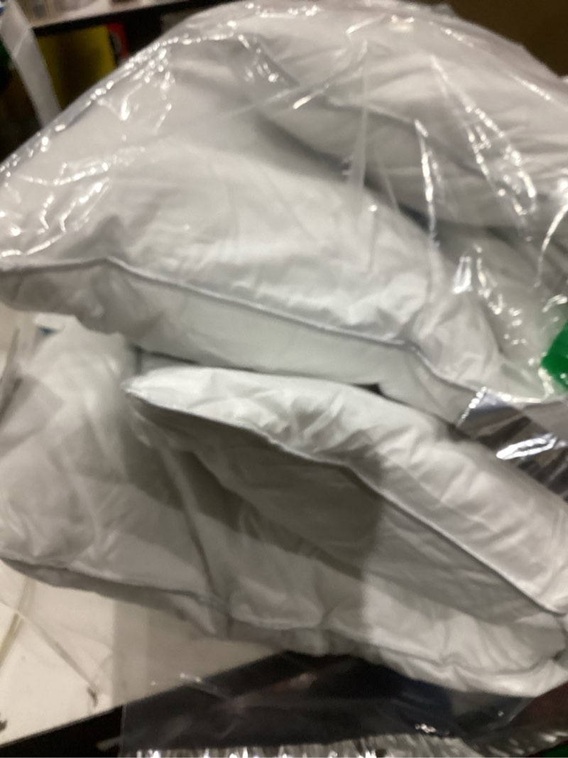 Condition photo showing Good Condition for Feather Pillows Queen Size Set of 2 - Goose Down Hotel Bed Pillow for Sleeping, Soft 600 Thread Count Cotton Cover, Fluffy Support Surround Fill Polyester for Side, Back, Stomach Sleepers Medium Queen Size Pack of 2