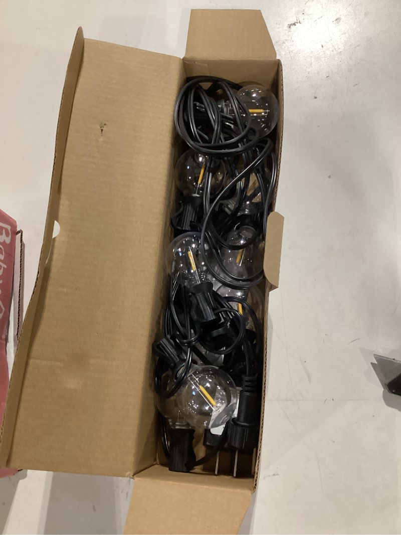 Condition photo showing Good Condition for outdoor string lights 20ft - led waterproof patio lights g40 globe bulbs shatterproof, connectable hanging outdoor lights for outside indoor garden backyard deck porch party decor g40-globe bulb 20ft plug-in version