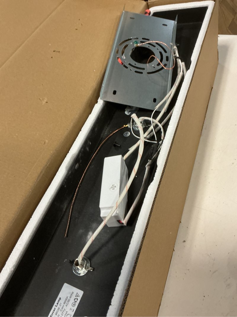 Condition photo showing Good Condition for SineRise LED Modern Bathroom Vanity Light Fixtures (3-Light, 24-Inch, Dimmable), Matte Black Modern Acrylic Bathroom Wall Lighting Fixtures Over Mirror (Cool White 6000K) 3-Light, 24-Inch Matte Black- Dimmable