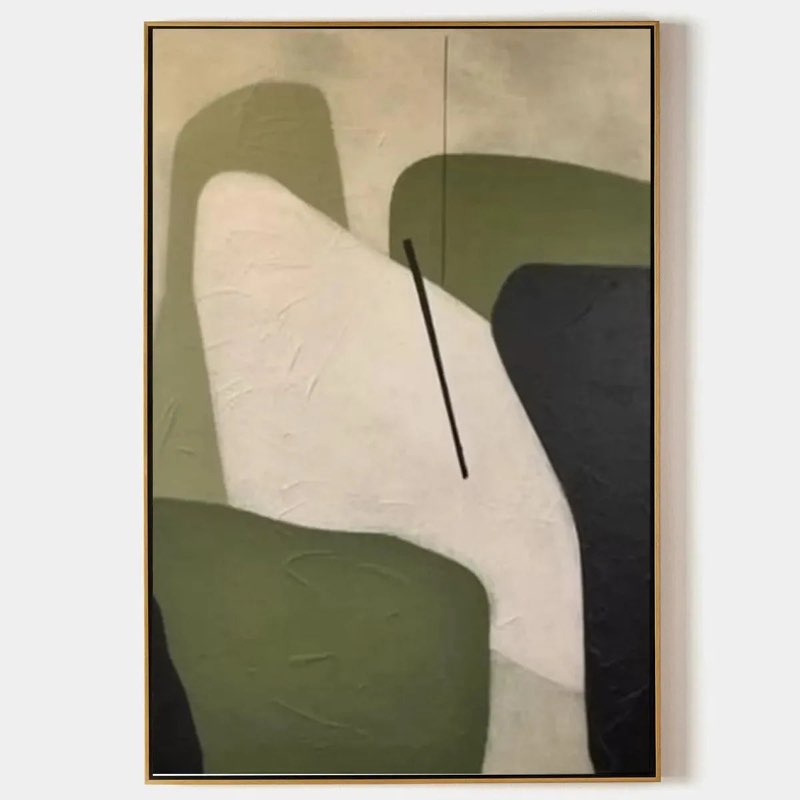 (Similar)MINIMALIST GREEN ABSTRACT: Modern Abstract Painting, Vertical Wall Art