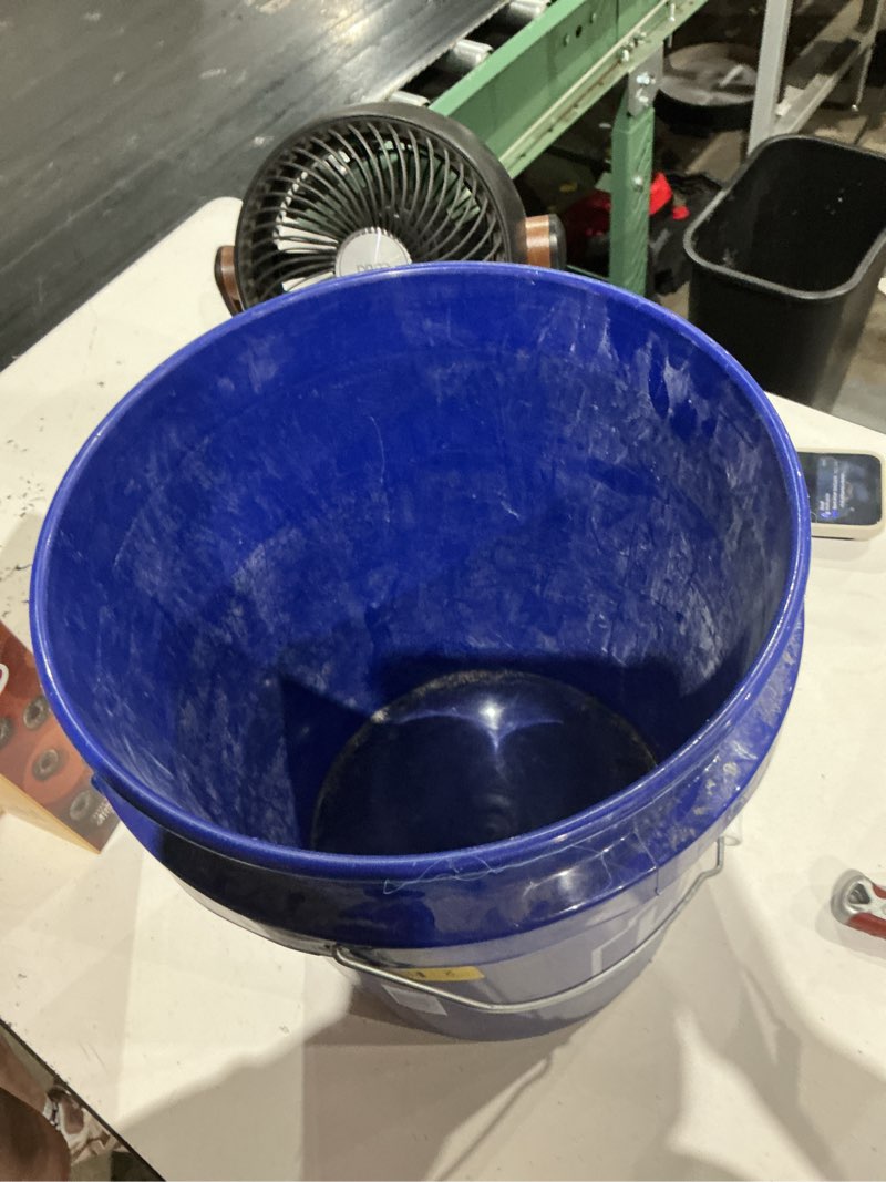Condition photo showing As Is for lowe's 5-gallon plastic general bucket