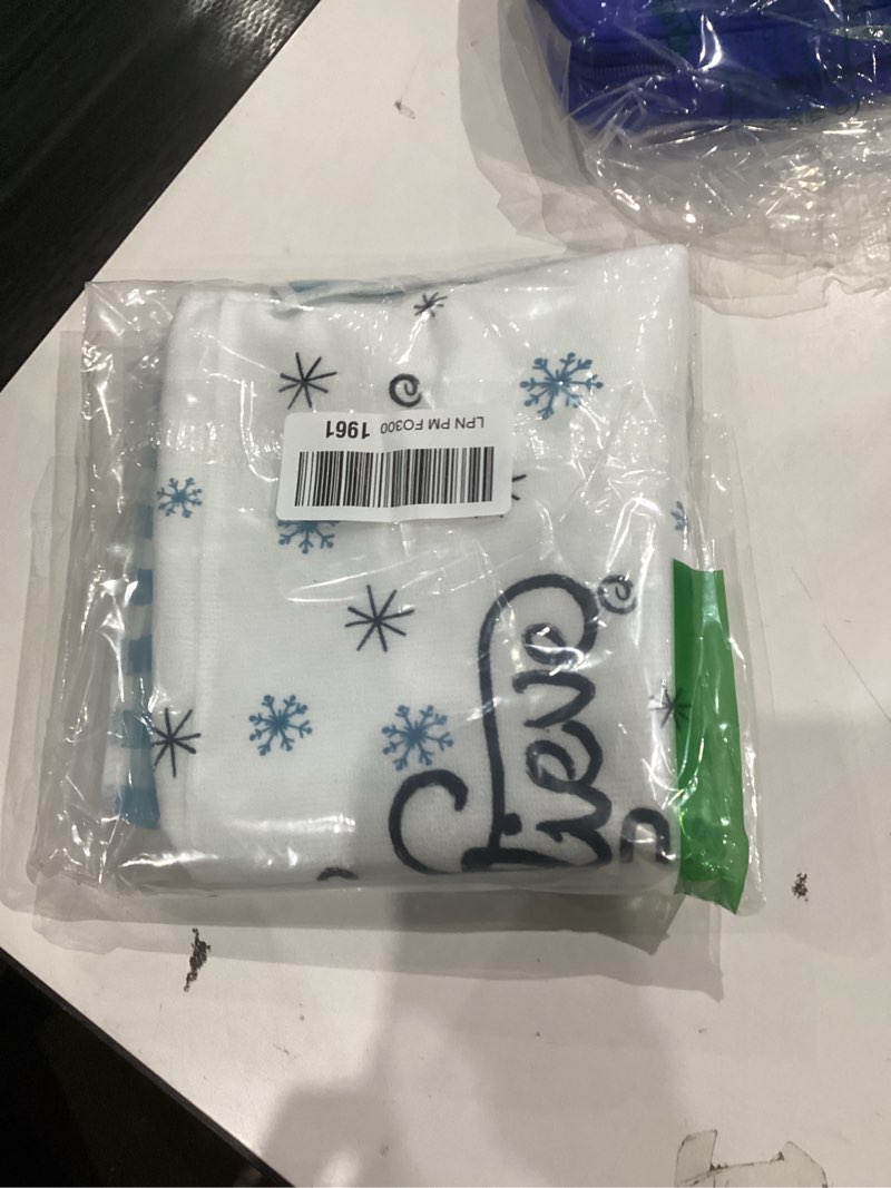Condition photo showing New/Like New for Artoid Mode Beige Blue Xmas Tree Snowman Christmas Kitchen Towels Dish Towels, 18x26 Inch Holiday Bird Believe Winter Decoration Hand Towels Set of 2 Blue/Beige