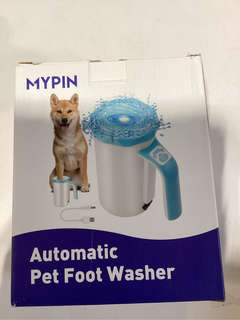 Condition photo showing New/Like New for MYPIN Rechargeable Automatic Dog Paw Cleaner, Black - Portable Pet Paw Washer Cup with Soft Silicone Brush, 7.4V High Power, Suitable for Big Dog and Cat Grooming