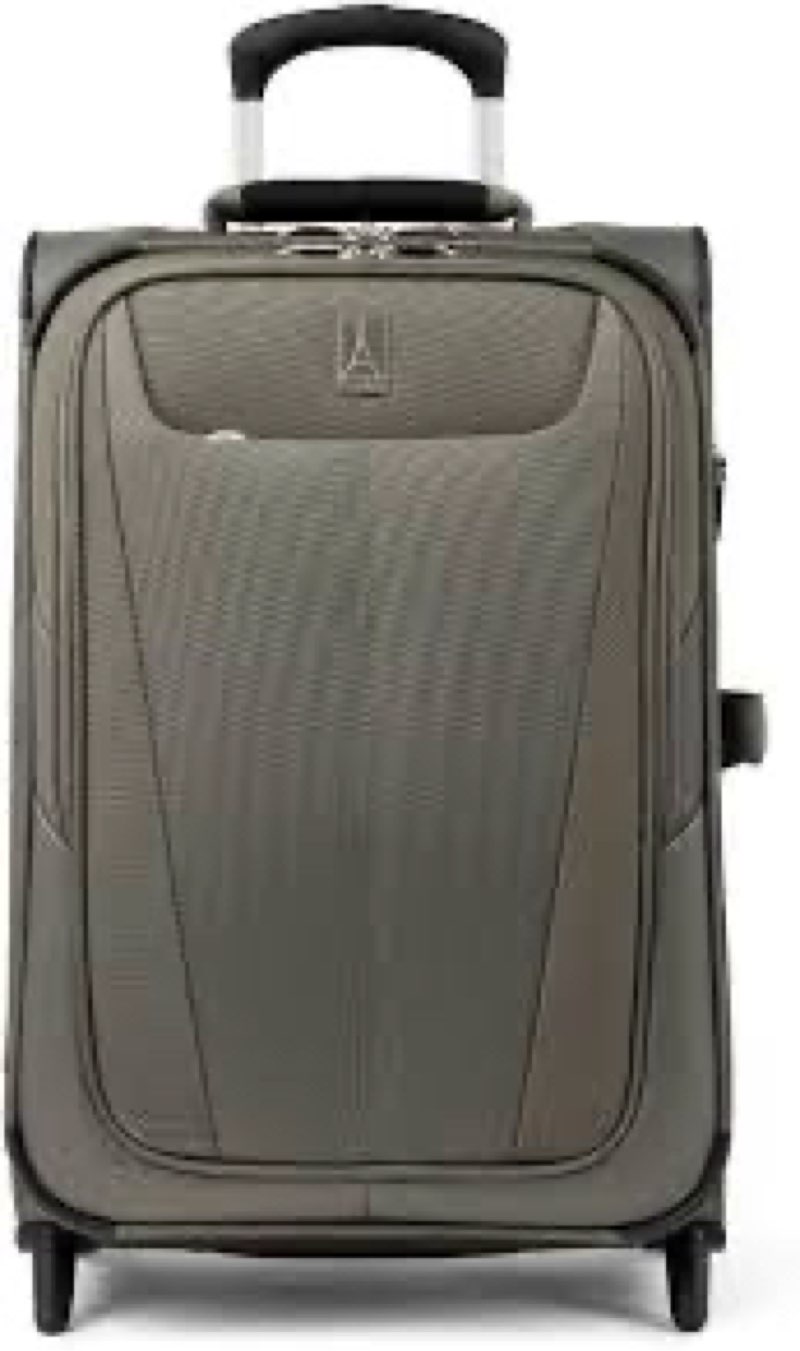 travelpro maxlite 5 softside expandable carry-on luggage with spinner wheels, lightweight, 21-inch — slate green carry-on 21-inch slate green