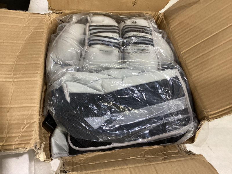 Condition photo showing Good Condition for adjustable weighted vest woman 4-10lb/12-18lb/20-32lb weighted vest men with 6 ironsand weights, shoulder pads and large pocket for walking running crossfit strength training 20-32lb grey