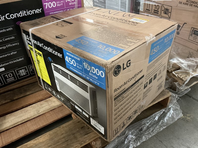 Condition photo showing New/Like New for 10,000 (doe) btu 115-volts window air conditioner cools 450 sq. ft. with wi-fi, remote and dehumidifier