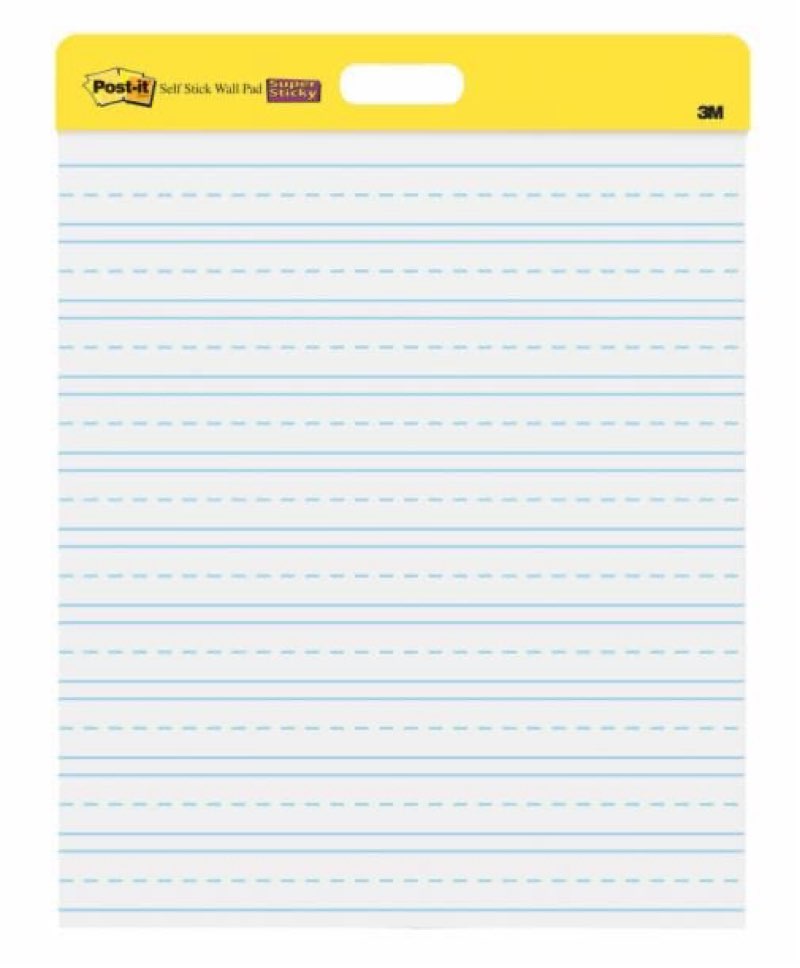 Post-it Easel Pad, 20 in x 23 in, White w/ Lines, 20 Sheets/Pad, 1Pad , Mounts with Command Strips I