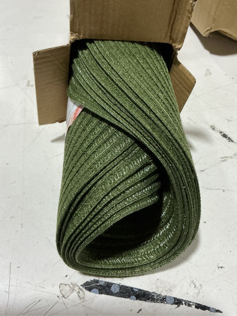 Condition photo showing New/Like New for shacos round placemats set of 8 washable 15 inch round table mats cotton polyester woven braided place mats for dining table wedding party decor (olive green, 8) olive green 8