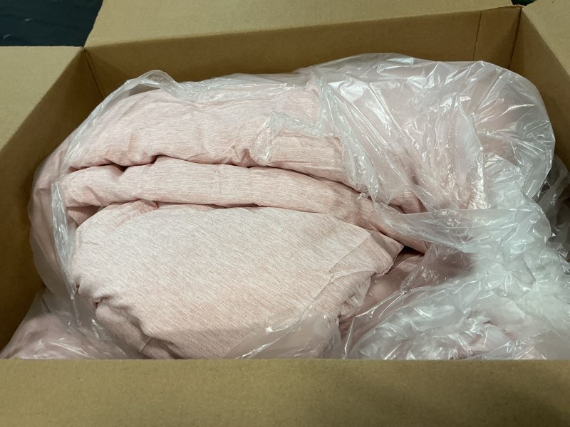 Condition photo showing As Is for bedsure queen comforter set - pink soft bedding for all seasons, cationic dyed bed set, 3 pieces, 1 queen size comforter (90"x90") and 2 pillow shams (20"x26"+2") queen 29 - pink