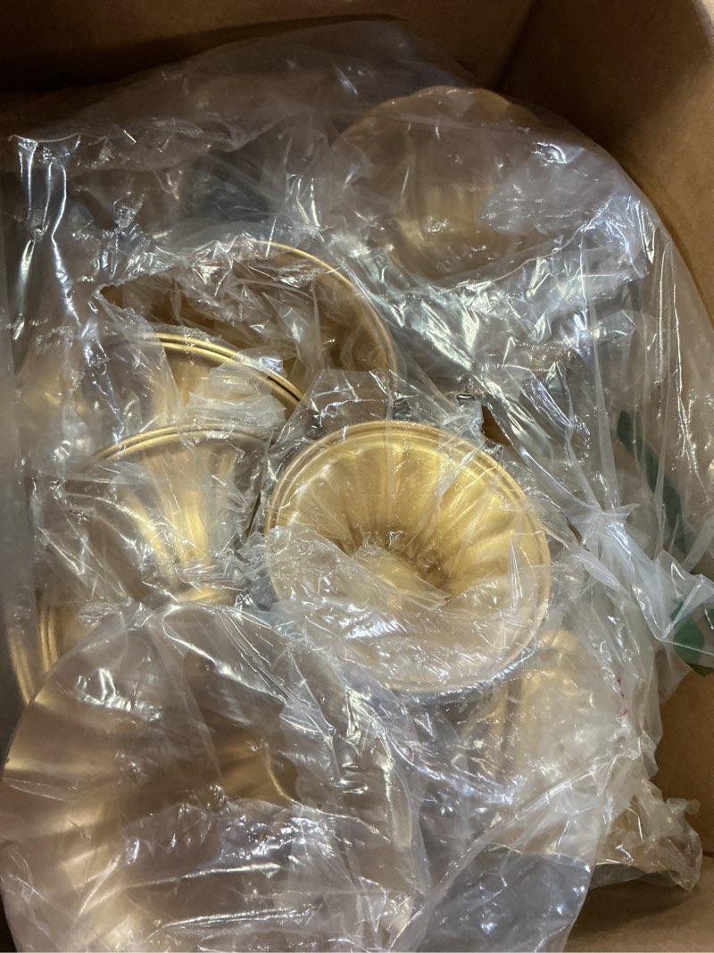 Condition photo showing Good Condition for Nuptio Gold Vases for Centerpieces - 10 Pcs, 9in Height Metal Urn Planter Elegant Wedding Centerpieces for Tables - Trumpet Vase for Weddings and Party Decoration 9 inches H - 10 PCS Gold