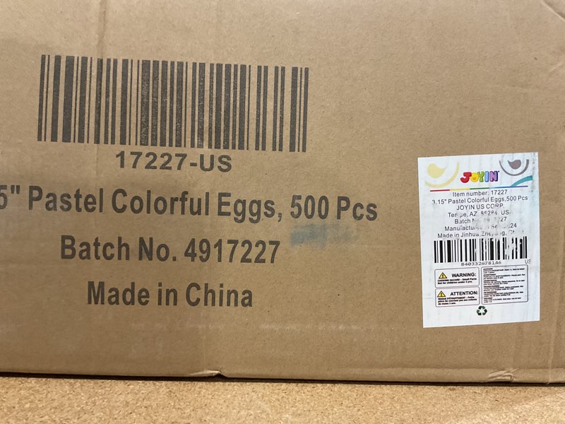 Condition photo showing New/Like New for joyin 3.15" pastel easter eggs, 500pcs large plastic eggs, empty colorful fillable eggshells for easter hunt, party favor, basket stuffers filler, classroom prize supplies