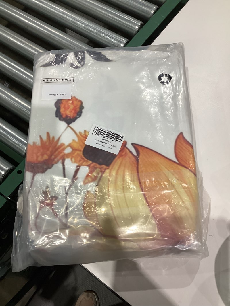 Condition photo showing New/Like New for Autumn Harvest Fall Queen Comforter Set - 7 Pieces Bed in a Bag Set,Thanksgiving Pumpkin Bedding Sets Queen with Bohemian Sunflower Floral Quilted Comforter,Flat Sheet,Fitted Sheet,Pillowcases Orange White Queen