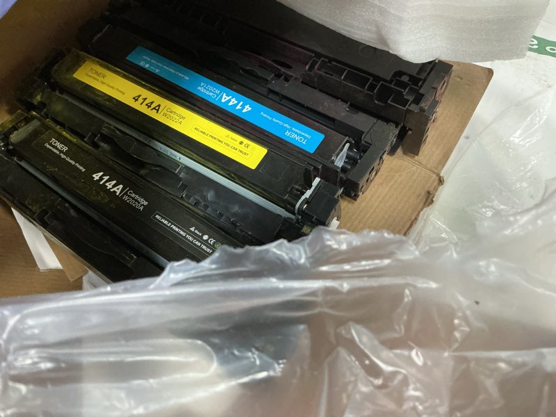 Condition photo showing As Is for 414A Toner Cartridge Compatible for 414A Toner Cartridges 4 Pack Replacement for HP Enterprise M455dn, Enterprise MFP M480f, Pro M454dn Printers (4 Pack, 1Black/ 1Cyan/ 1Magenta/ 1Yellow) Black/ Cyan/ Magenta/ Yellow