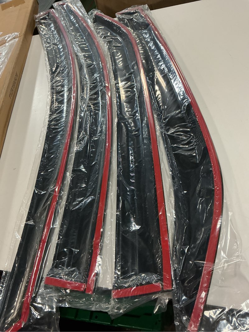 Condition photo showing New/Like New for fits for toyota corolla 2014 2015 2016 2017 2018 safe smoke window visor set - 2 mm thickened sun, rain, and vent protection, 4-piece tape-on window deflector guard kit