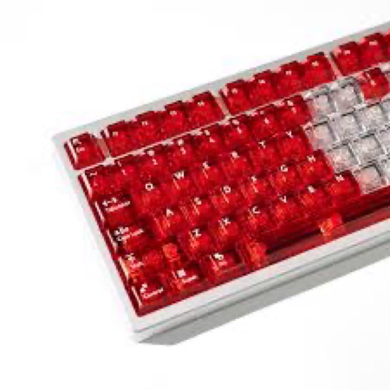 mintcaps Transparent Keycaps - 134Keys Clear Crystal Shine Through Keycaps Cherry Profile Custom Key