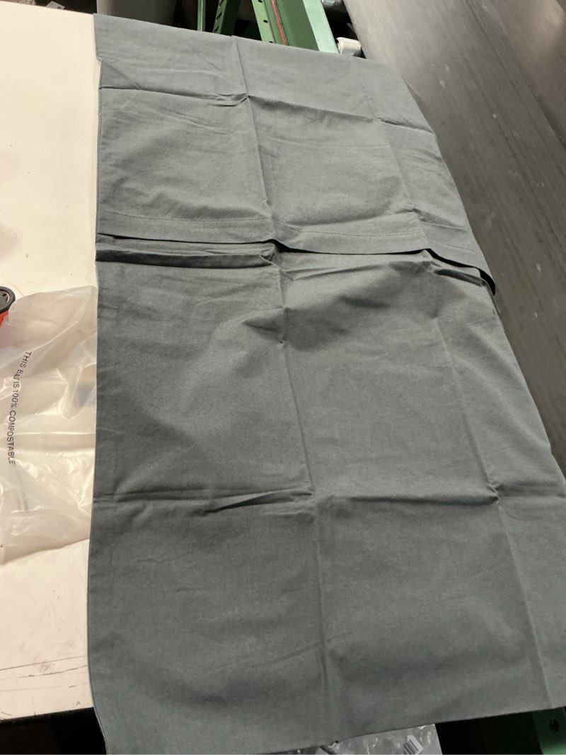 Condition photo showing As Is for (grey ) classic organic percale pillowcase set