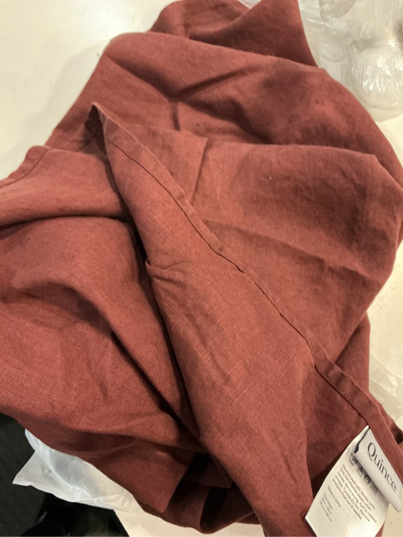Condition photo showing As Is for quince european linen euro sham espresso 20x26 